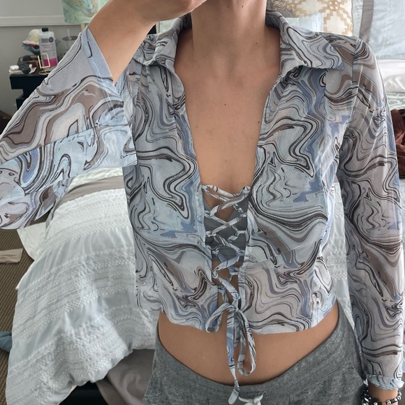 Blue marble top - Picture 3 of 3